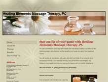 Tablet Screenshot of healingelementsmassagetherapy.com